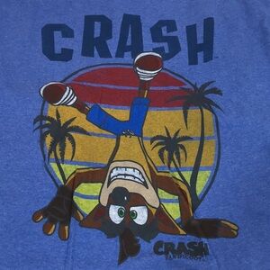 Crash Bandicoot T-Shirt Graphic Tee Blue sz Large
